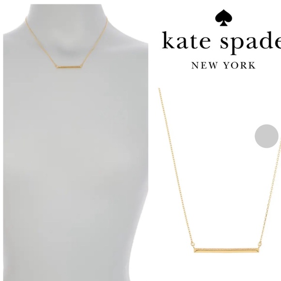 Kate Spade Raise the Bar Pave Gold Plated Linear Earrings with Cubic Zirconia - Picture 3 of 9